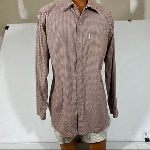 Columbia Shirt men’s Large checkered Button Down Shirt casual Long sleeve Shirt